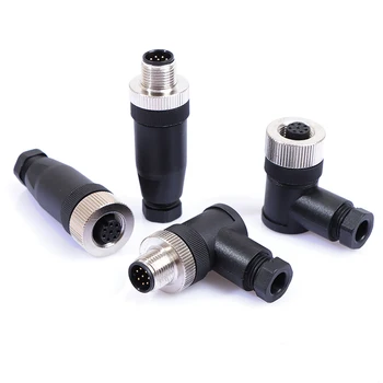 

M12 Waterproof Sensor Connector Male & Female Plug 8 pin Male/Female Wire Connector Straight/Right Angle M12 Plug