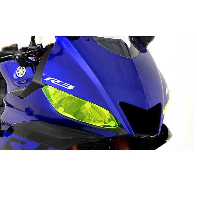Free Shipping 19- R3 R25 Front Headlight Head Light Lamp Screen Protection Acrylic Lens Cover For Yamaha YZF R3 R25 2019 20208