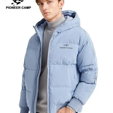 Pioneer Camp Fashion Men Winter Duck Down Jacket Solid Warm Simple Waterproof Zipper Pocket High Quality Jackets Men AYR903431