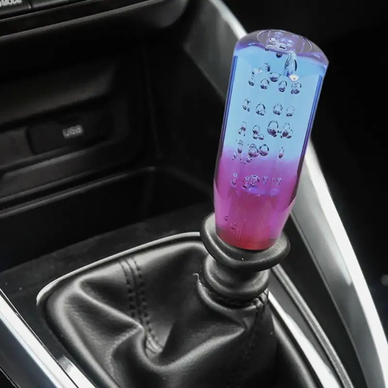Универсальная кристальная пузырьковая ручка переключения передач рукоятка рычага передач акриловые синие и фиолетовые варианты подходят для большинства моделей ручной передачи