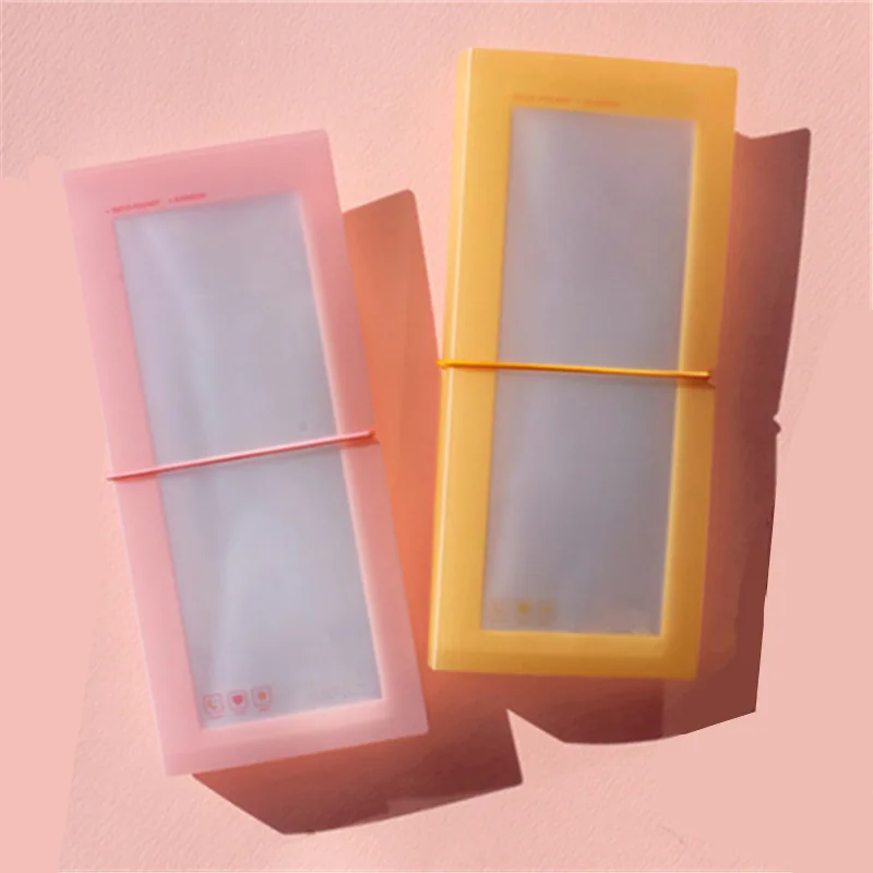 젤리 순수 컬러 30 Pcs PP 시트 사진 부스 앨범 2x6 인치 사진 스트립 스티커 북마크 컬렉션 도서 앨범