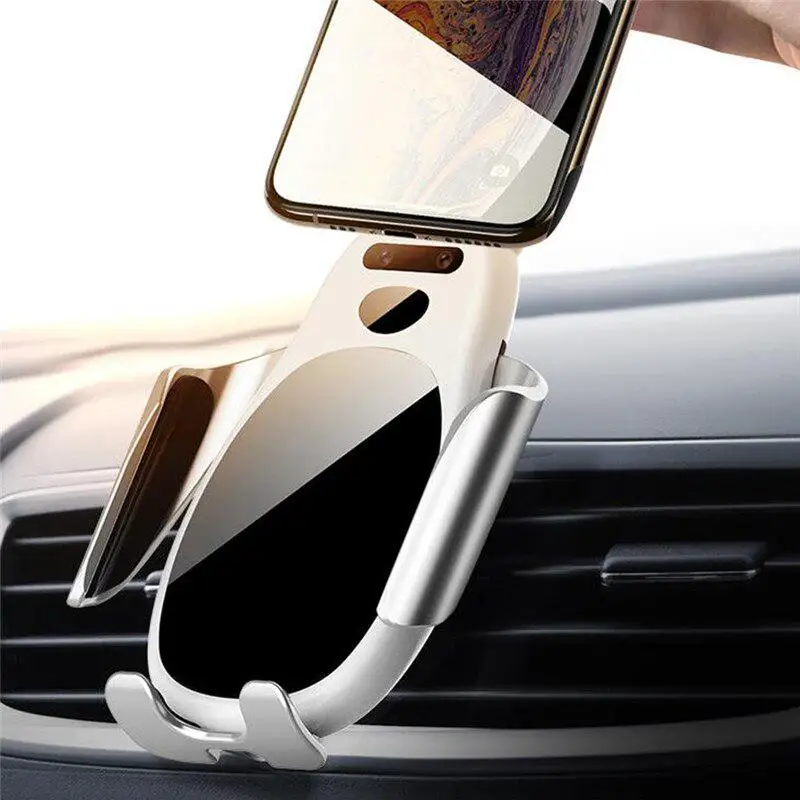 Car Mobile Phone Bracket Car Air Vent Mount Bracket Outlet Clip Car Phone Holder with Wireless Charger Universal