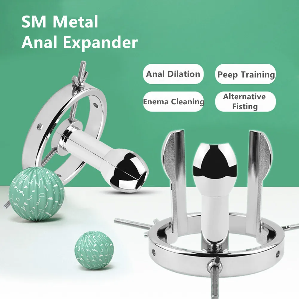 Adjustable Stainless Steel Anal Expander Vaginal Speculum BDSM Slave Anus Pussy Dilator Anal Toys Vagina Enema Sex Products Anal Plug Dilator Vaginal Expander