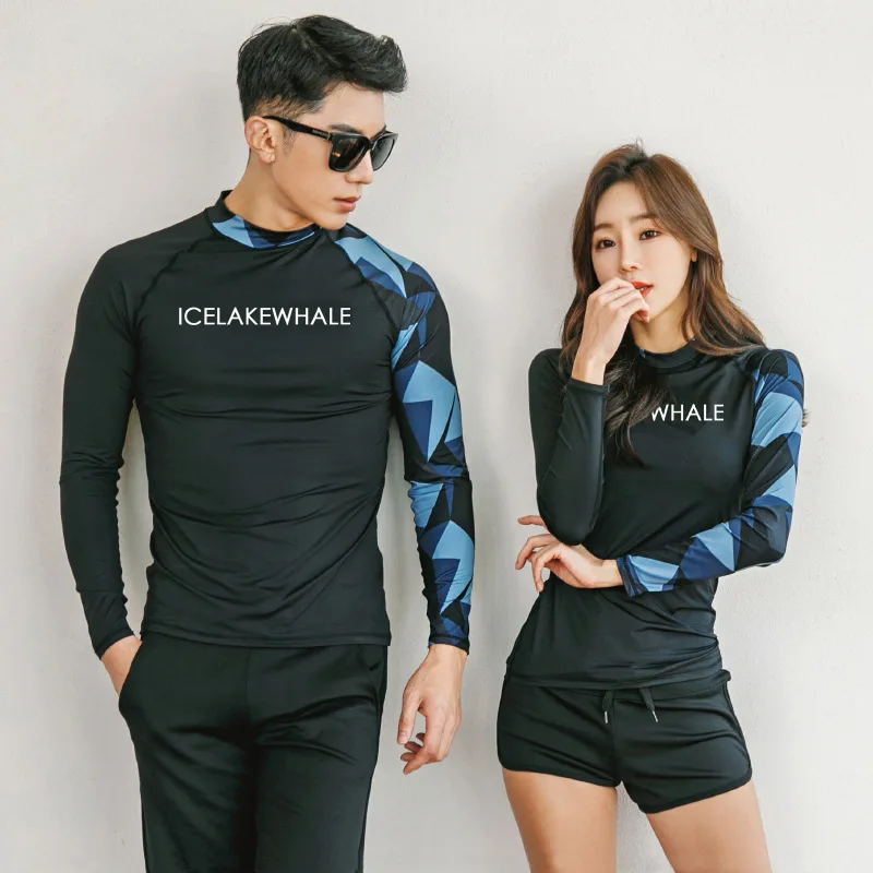 Ccouple Rash Guard Full Body Suits Women's or Men's UV Swim Shirt+Leggings/Shorts Lovers Matching Surfing Swimsuit Quick Dry