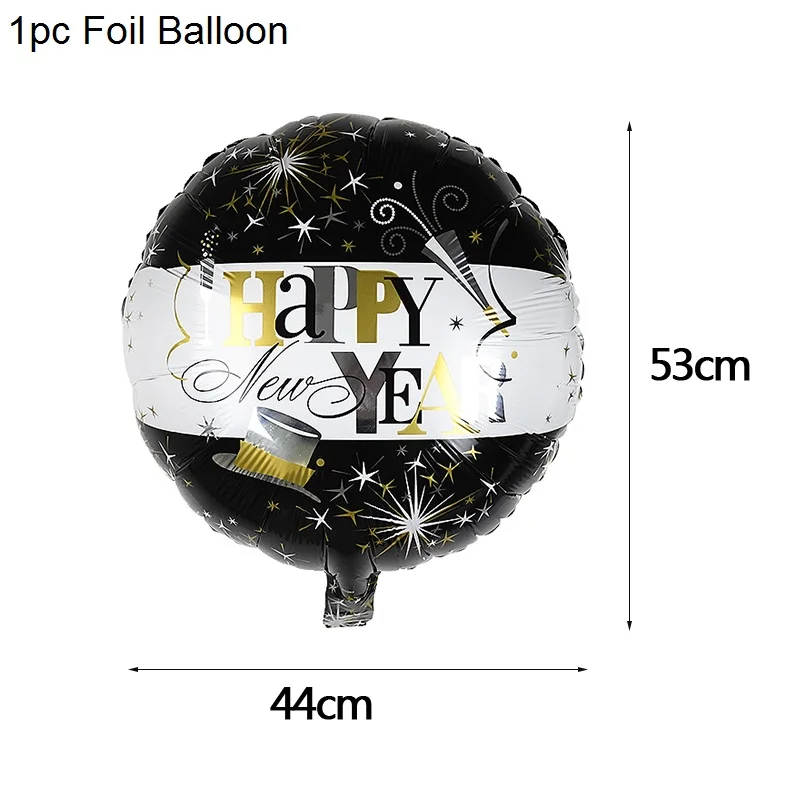 Черное золото вечерние одноразовые столовые приборы набор бумажный стаканчик, тарелка соломинки на год вечерние украшения счастливый год праздничный шар - Цвет: 1P round balloon 1