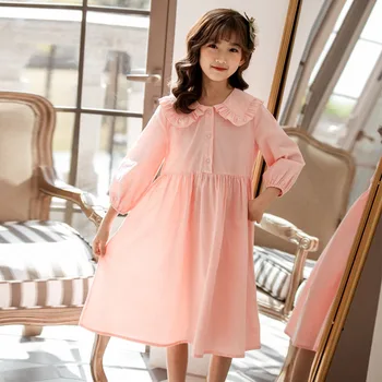 

YourSeason 2020 Autumn Summer Teen Girls Cotton Casual Dress Cute Princess Baby Girls Brief Dresses Doll Collar