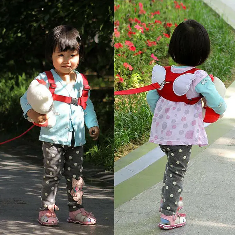 Baby Kids Safety Harness Strap Toddler Walking Anti-Lost Rope Traction Rope Baby Walking Harnesses Leashes Red Blue