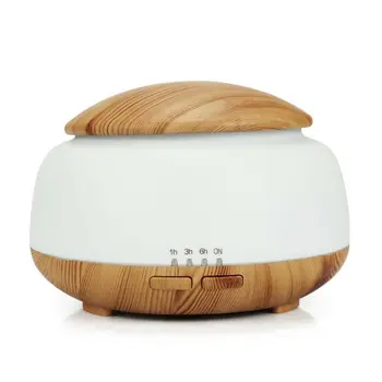 

Home LED 300ML Ultrasonic Air Humidifier Wood Grain with Remote Control Wood Grain Colorful Light Essential Oil Purifier 300