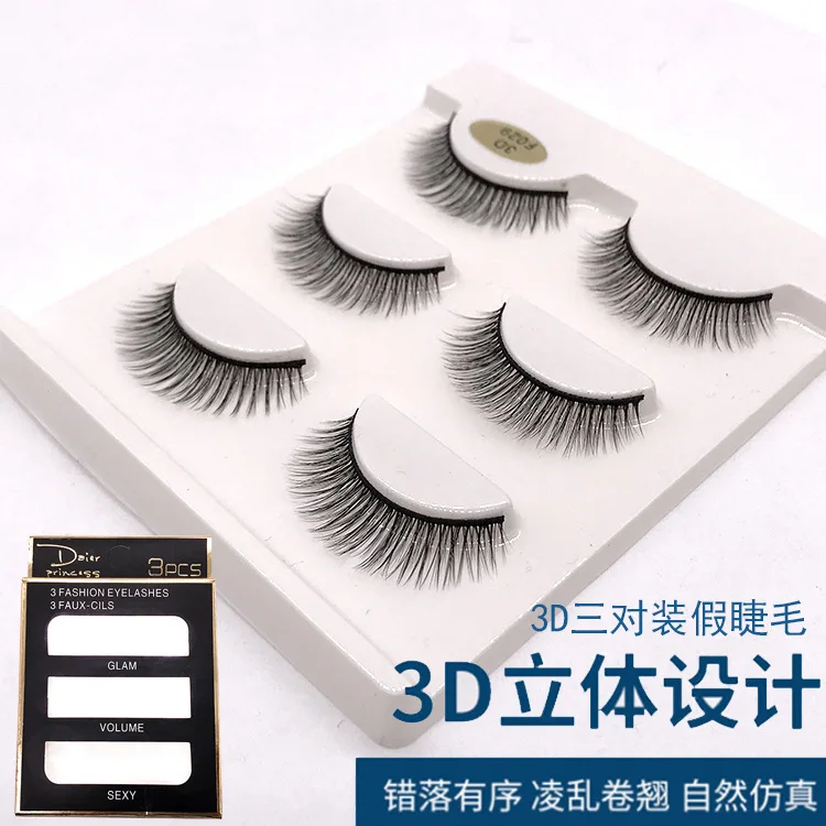 

3 Pairs 3D Mink Hair False Eyelashes Handmade Eyelash 3D Natural Realistic Curlling Fake Lashes Extension Silk Eyelashes