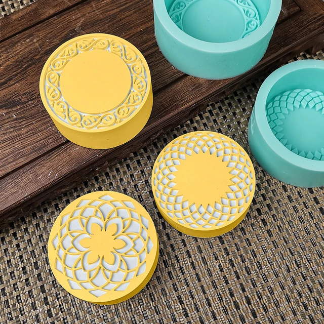 Round Silicone Molds - 4 Cavity Circles Soap Mold Heat Resistant Decorating  Tool