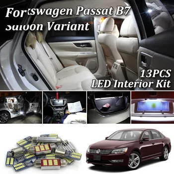 

Error Free White KIT 13 SMD LED Interior Lights For VW Volkswagen Passat B7 2012-2015 LED Interior Dome Map Light