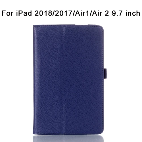 Стенд кожаный чехол для iPad Air 1 4 3 2/iPad Air 1 2 3 /i Pad 9,7/Pro 10,5 раза смарт кожаный чехол из ПУ кожи для iPad1 A1337 A1395 чехол - Цвет: 2018 17 Air12-Dblue