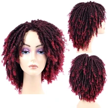 

Synthetic Afro Kinky Curly Wig Short Ombre Dreadlock Wig For Black Women Heat Resistant Fiber Crochet Twist Hair Wigs 6 Colors