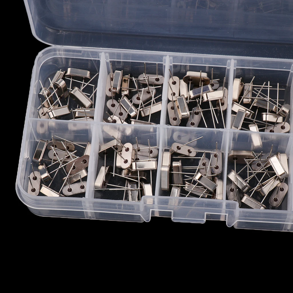 Set of 100 Quartz Crystal Oscillator Resonator Assortment Kit 10 Value High Performance