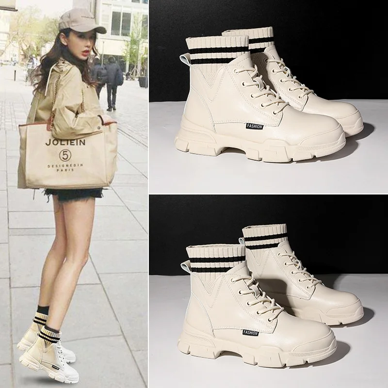 Женские ботинки Martin женские высокие корейские мотоциклетные красивые короткие в