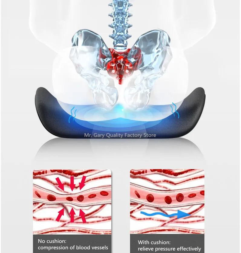 Description Picture 5 of itemMemory Foam Seat Cushion Orthopedic Pillow Coccyx Office Chair Cushion Support Waist Back Pillow Car Seat Hip Massage Pad Sets