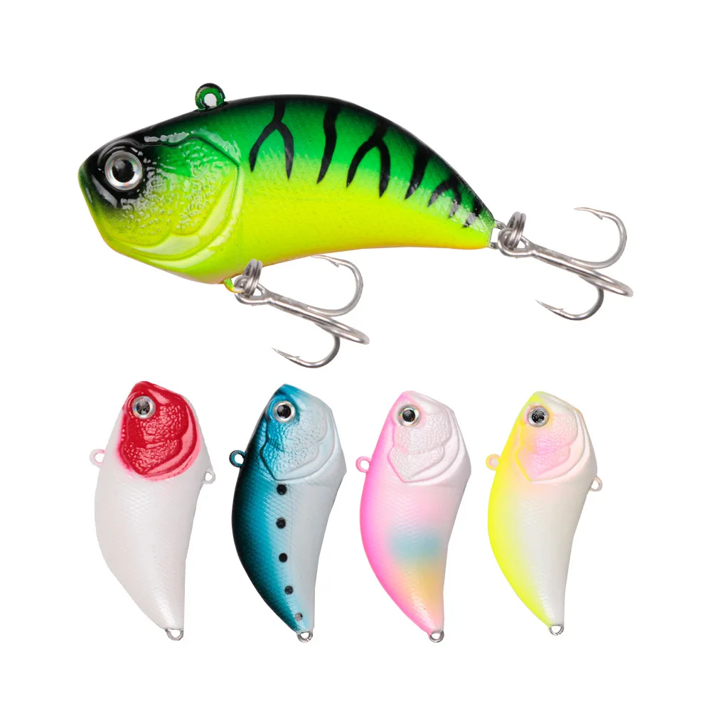 

1pcs Luya bait VIB Long-Range Fake Bait With Ring Beads 13.5g 5.5cm Warp Mouth Gurnard Black Fish Bass Bait Fishing Accessories