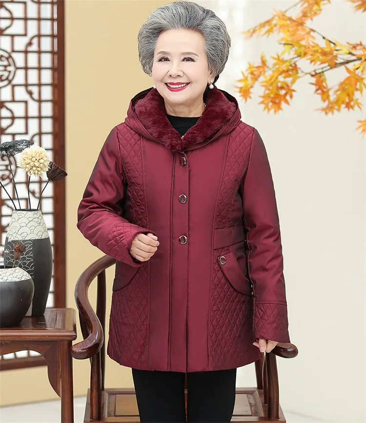 Winter Plus size L-9XL down jacket elderly women thicken white duck down coats fur collar hooded parka female oversize G678