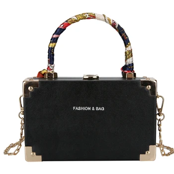 

2020 New Trend Women Solid Chain Box Bag Fashion Personality High Quality Lady Flap Bags Sling Bag Shoulder Bag