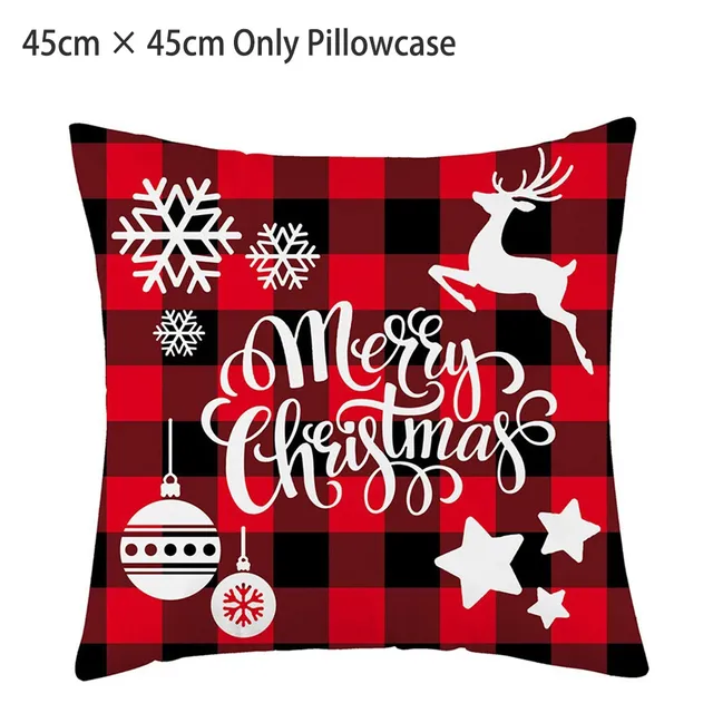 Christmas Pillowcase Cushion Covers 45x45cm Sofa Decoration Gift Letter Print Linen Pillow Cover For Home Xmas Ornament 2021 17