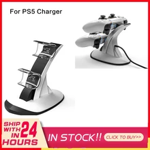

5V 1A Game Controller Handle Dual Charger Dock For Sony PS5 Gamepad DualSense Wireless Charging Power Cradle Desktop Station