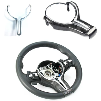 

For BMW M2 F87 M3 F80 M4 F82 M6 F06 F12 F13 X5M F85 X6M F86 Carbon Fiber Steering Wheel Trim Cover for decoration car styling