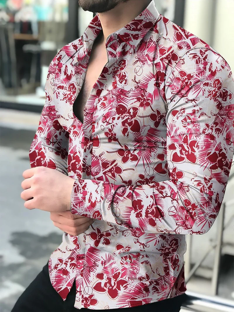 Men's Shirt Long Sleeve Hawaiian Social Luxury Button Up Cardigan Blouses Wholesale 2021Single Breasted Turn-down Collar Broad Men's Shirt Long Sleeve Hawaiian Social Luxury Button Up Cardigan Blouses Wholesale 2021Single Breasted Turn-down Collar Broad