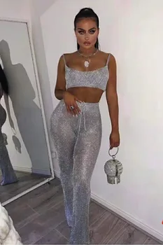 

Za0488 Sequined Suit Tank See-Through Backless Sexy Women Night club Hot sale celebrity body con dresses wholesale