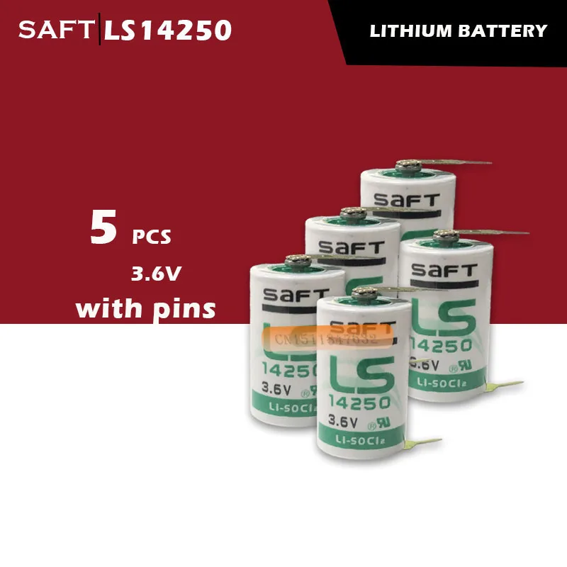 5 шт./лот новый оригинальный САФТ LS 14250 LS14250 1/2 AA 1/2AA 3,6 В 1250 мАч ПЛК литиевая Батарея с контактами Бесплатная доставка