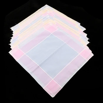 

12 pcs Soft Cotton Colorful Plaid Handkerchief Woman Pocket Square Classic Check Pattern Hankie 30 x 30cm