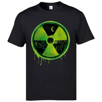 

Good Quality Fashion Tee Shirt Homme Radioactive Logo T Shirts Printing 3d Tshirts Mens Summer Tops Tees Awesome Tshirts