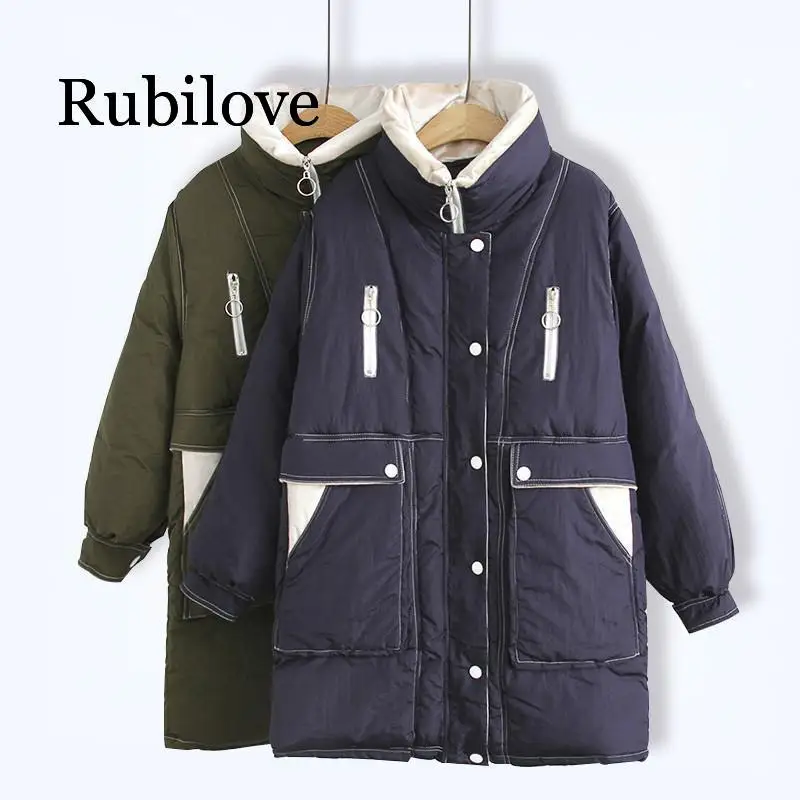 

Large-size Women's Wear Autumn and Winter 2019 New Couple Style Thickened Cotton Coats Clothes Plus Size Parkas Jackets Women