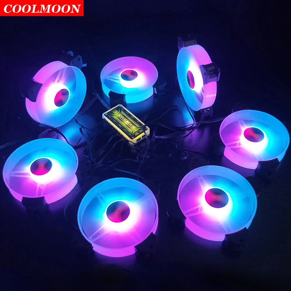 Coolmoon 120mm Computer Case Cooling Fans 6 Pin RGB Gaming Heatsink Dissipation Cooler Fan for CPU GPU PC Chassis Accessory | Компьютеры и