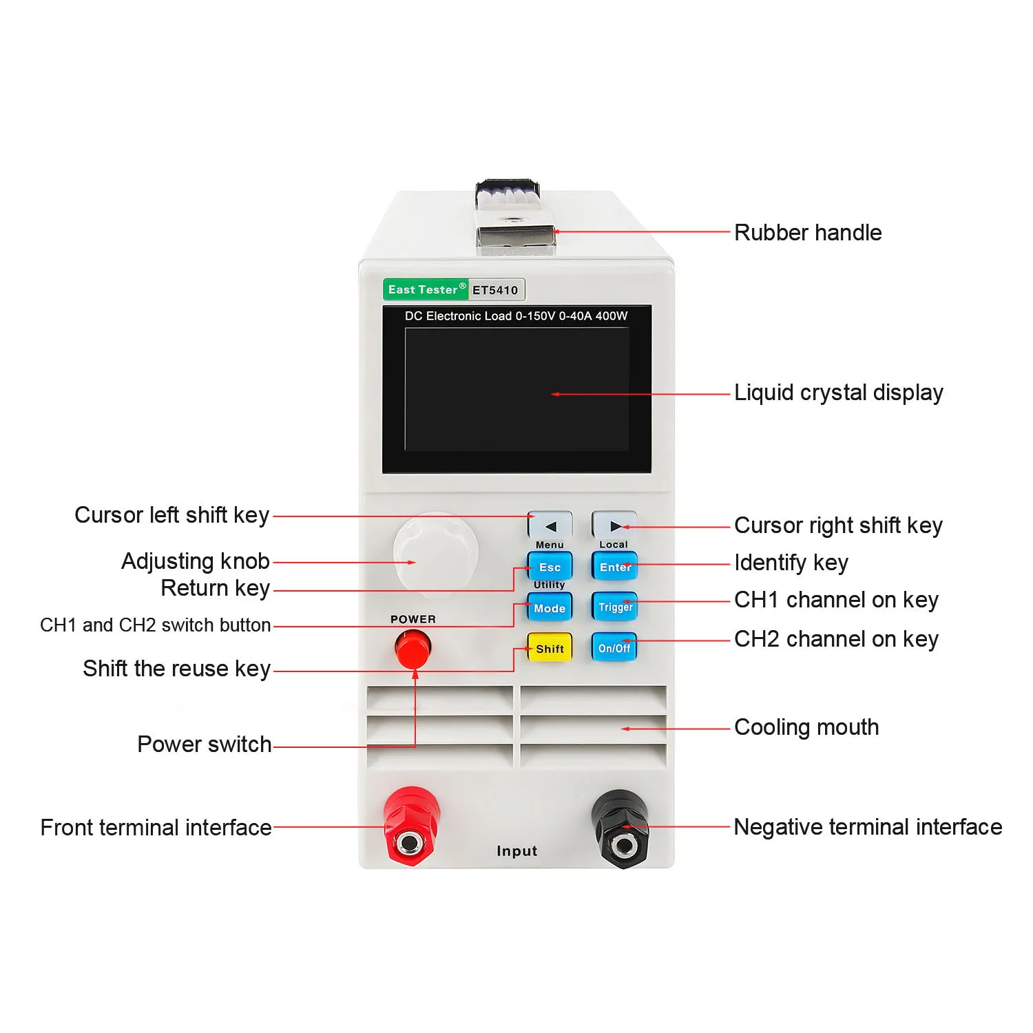 US $137.35 150V 40A 400W Electronic Load ET5410 Professional Programmable Digital DC Load Electronic Battery Tester Load Meter 110v 220v