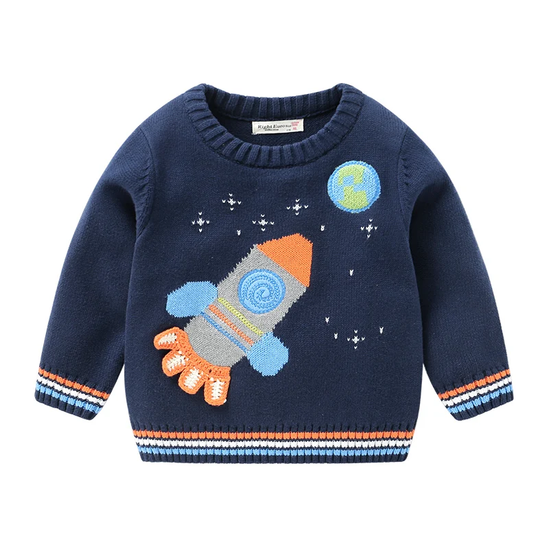 Новинка года; Осенняя детская одежда модный детский свитер для детей 1-8 лет синий зимний теплый детский пуловер Свитера для маленьких девочек и мальчиков