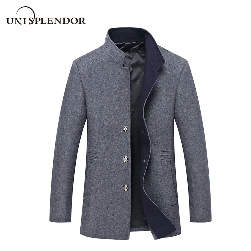 

Autumn Winter Wool Jacket Men's High-quality Homme Wool Coat Casual Slim Man Wool Coats Men's long Collar Trench Jackets YN10534