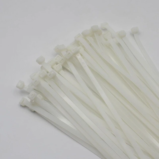 4 in. White Cable Ties, 100-Pack