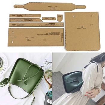 

1Set Kraft Paper Leather Shoulder Bag Crossbody Bag Template Home Handwork Leather craft Sewing Pattern Tools