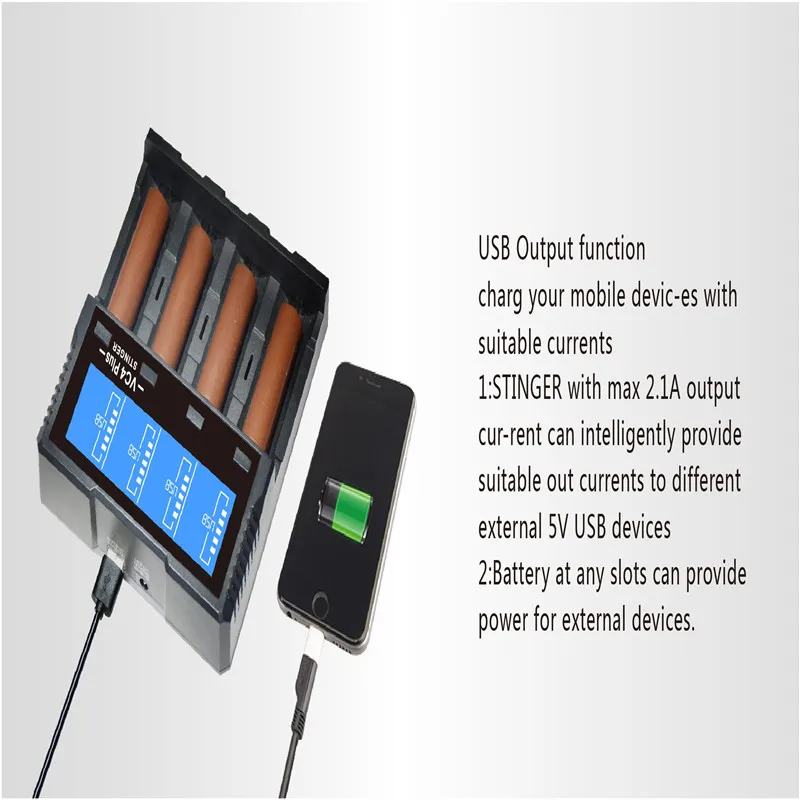 Зарядное устройство LEORY ADEASKA VC4 PLUS интеллектуальное зарядное USB с ЖК дисплеем для