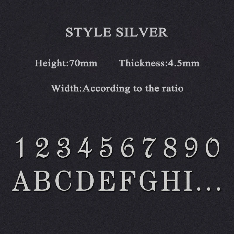 House Number Signs Height 70mm Acrylic Self Adhesive On The Door Home Hotel Office Flat Number Plates