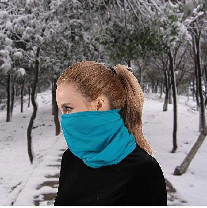 2021 Fall Unisex 100% Merino Wool Neck Gaiter& Bandana Women Men Merino Wool Ski Neck Gatier Ring Wrap 1 Layer Warm Scarf