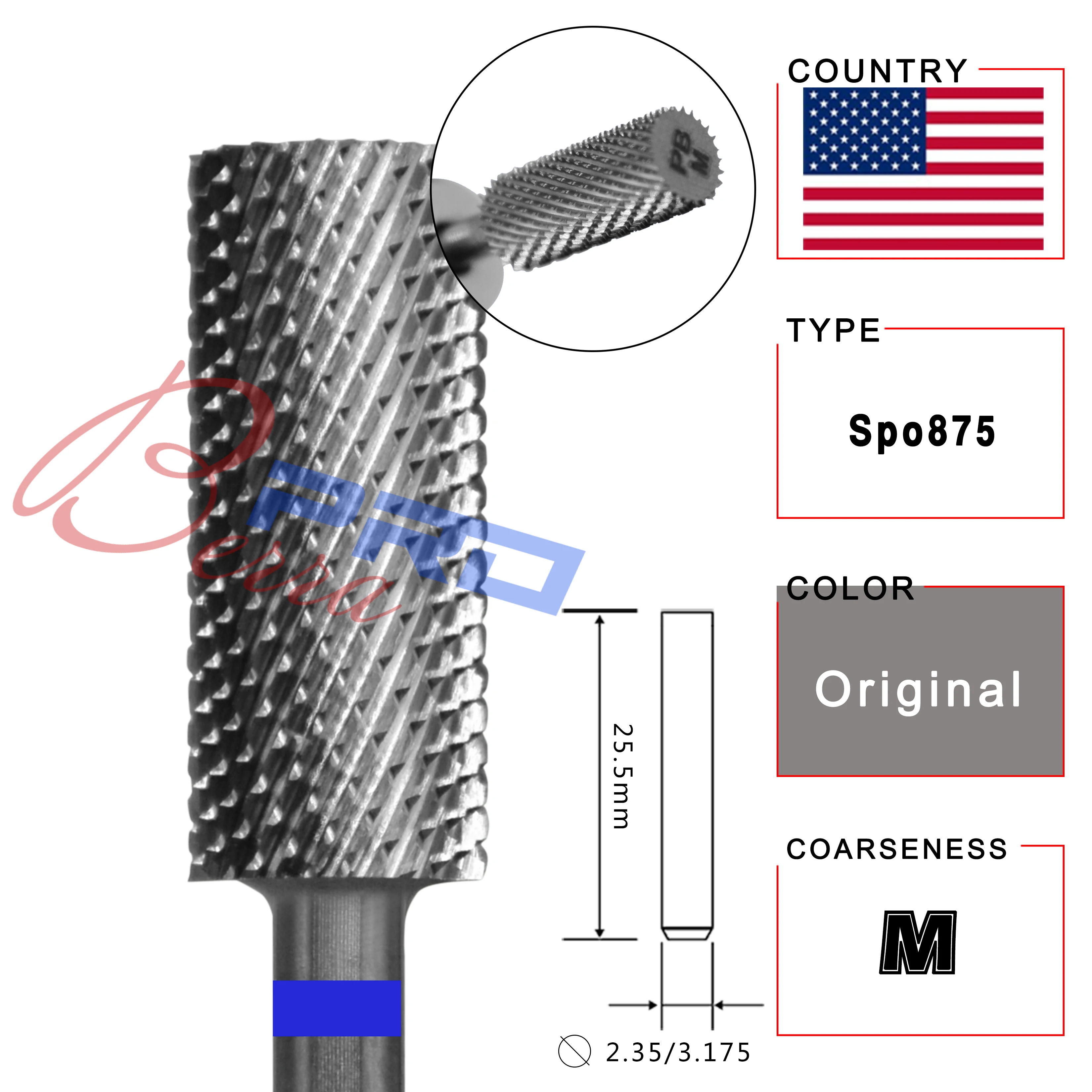 RolinStar 5,35 Kleines Schaft Original Stahl Hartmetall Maniküre Nagelbohrer Feile Zubehör Pediküre Drehen Grat – Detail 7