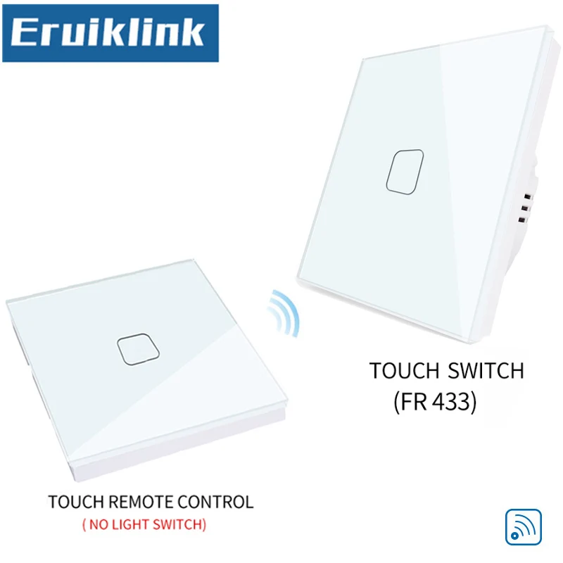 

EU/UK Standard 1/2/3 gang 1 way Touch Remote Control Switch,White/Black Glass Panel Lamp Switch 220V Wall Light Switch