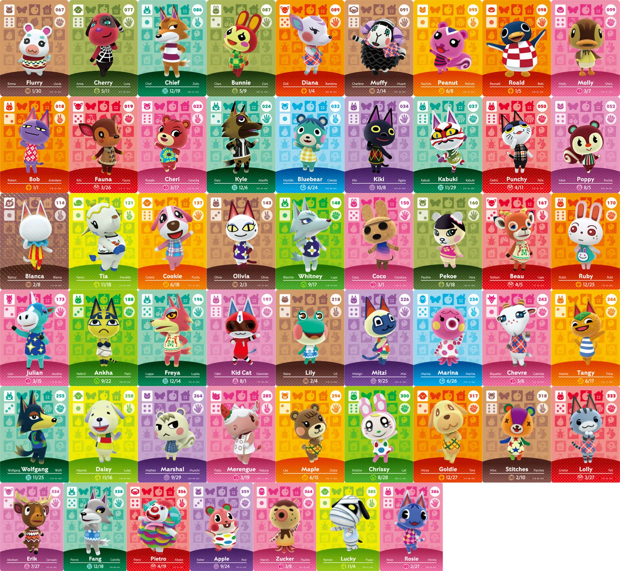 Горячая Распродажа 52 шт. игровые карты Amiibo с пересечением животных метка Ntag NFC