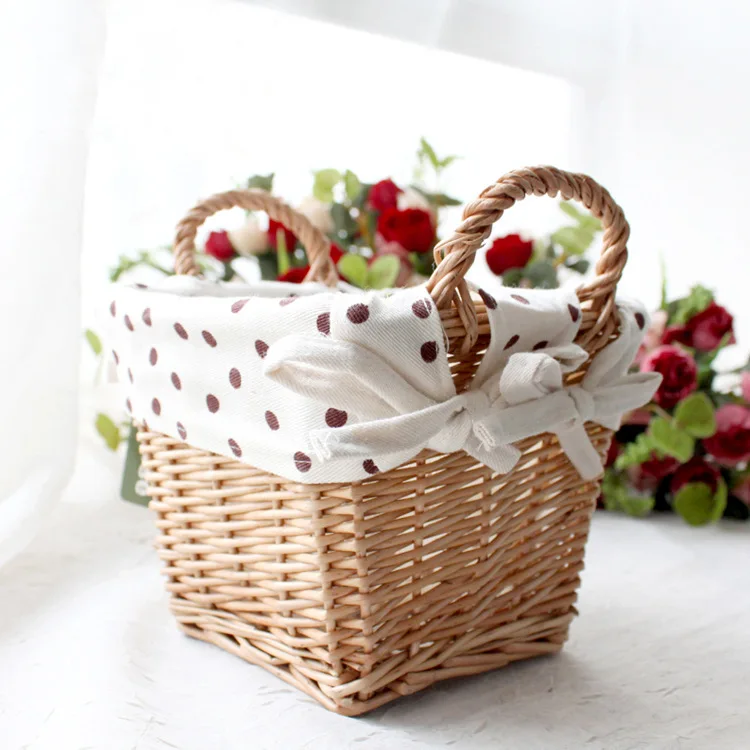 

Seagrass Weaved Storage Basket Snacks Handmade Magazine Dual Handle Storage Basket Handmade Debris Japanese Style Grocery Flower