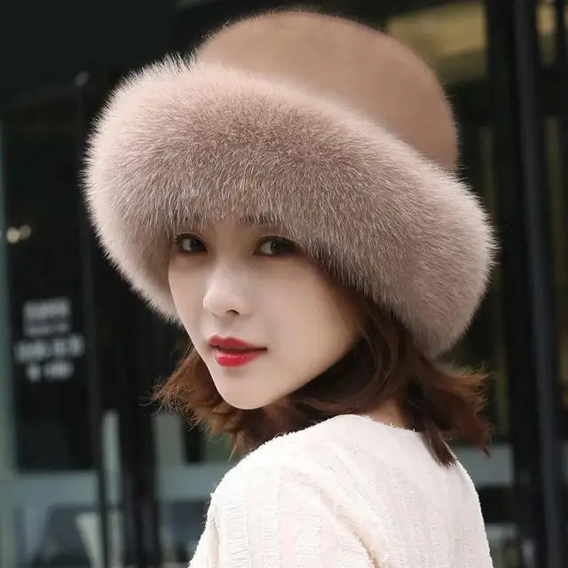 Faux Fox Fur Hat Female Caps 