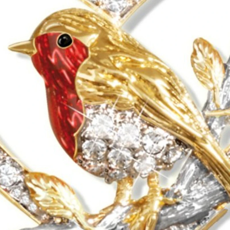 New-Arrival-Lovely-Animal-Bird-Sparrow-Heart-shaped-Necklace-Pendants-Alloy-Crystal-Gold-Color-Clavicle-Pendant