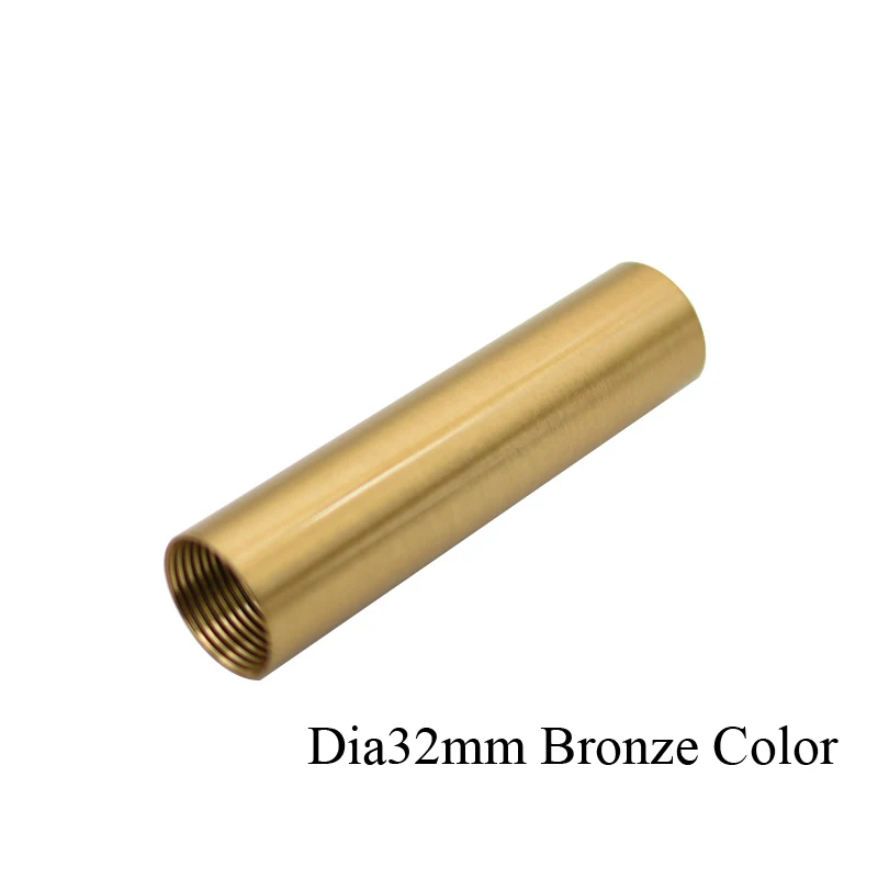 Dia16/19/22/25/32mm Bronze Color Female Thread Metal Hollow Tube Double Heads Inner Tooth Tube Pipe Lighting Accessories led lamp accessories