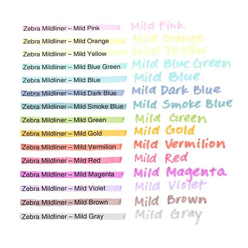 Оригинальная ручка хайлайтер Zebra Mildliner с двумя вкладышами японский мягкий лайнер