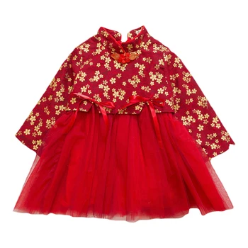 

Children's Clothing girls dress winter plus velvet dress baby girls cotton dress princess banquest dress lace tutu dress